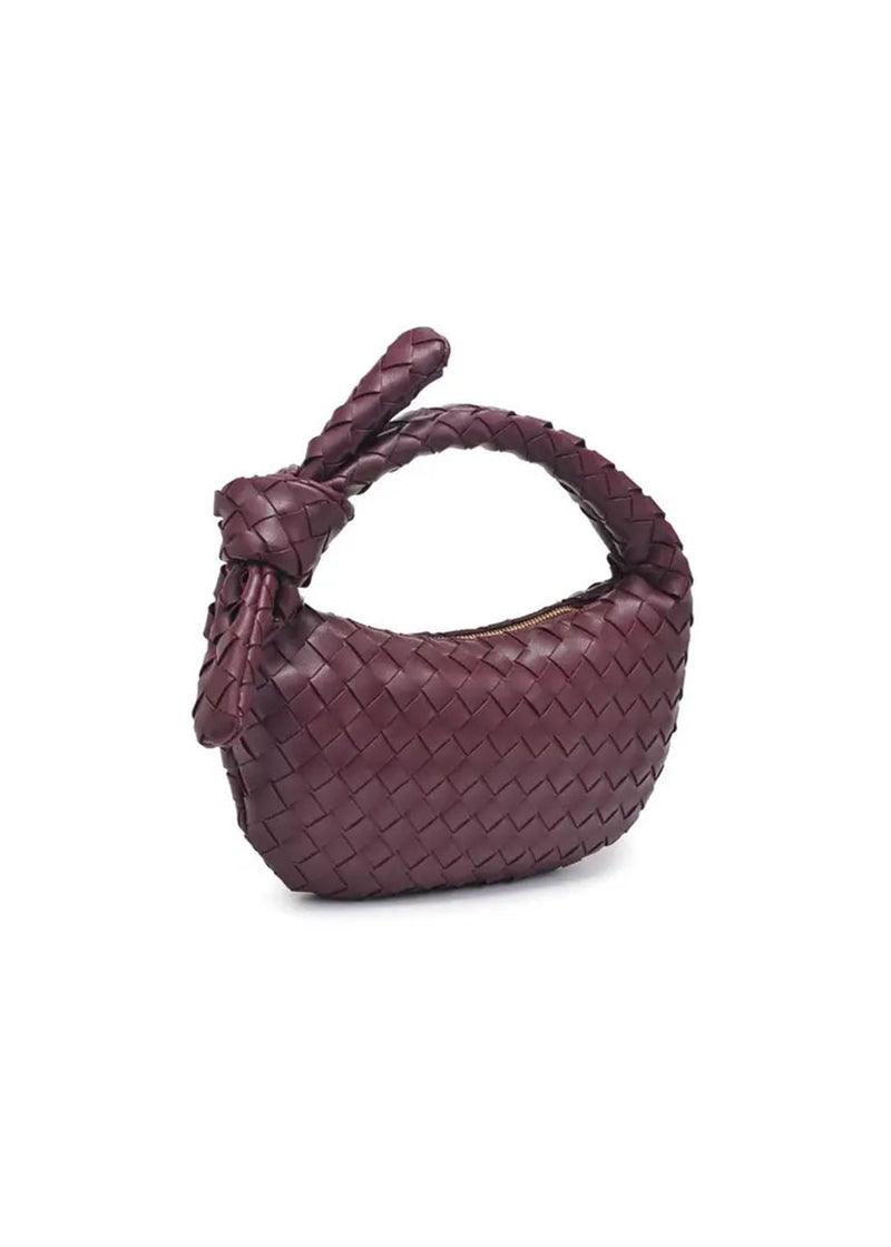 Lizbeth Woven Knot Clutch - Merlot