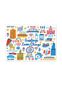 Greetings from Chicago Landmarks Postcard