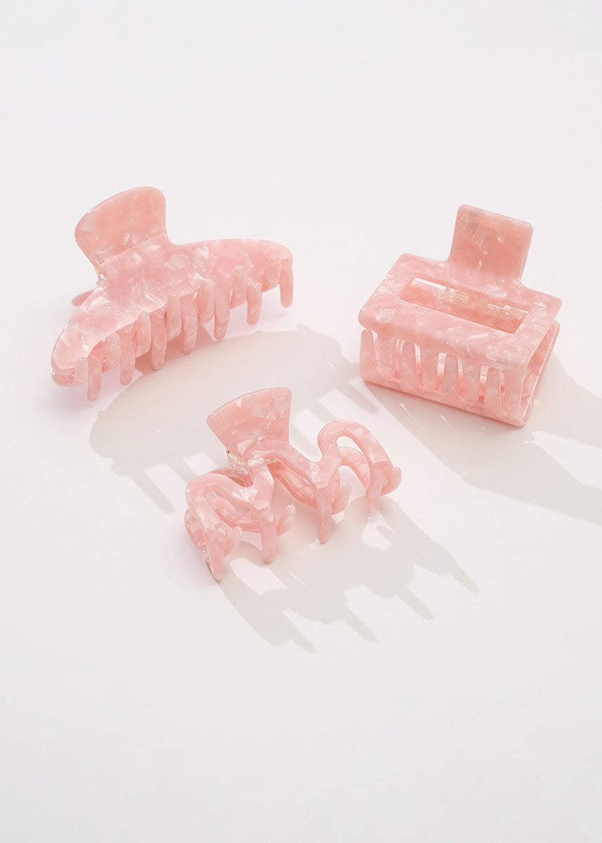 Saltwater Pink Claw Clips