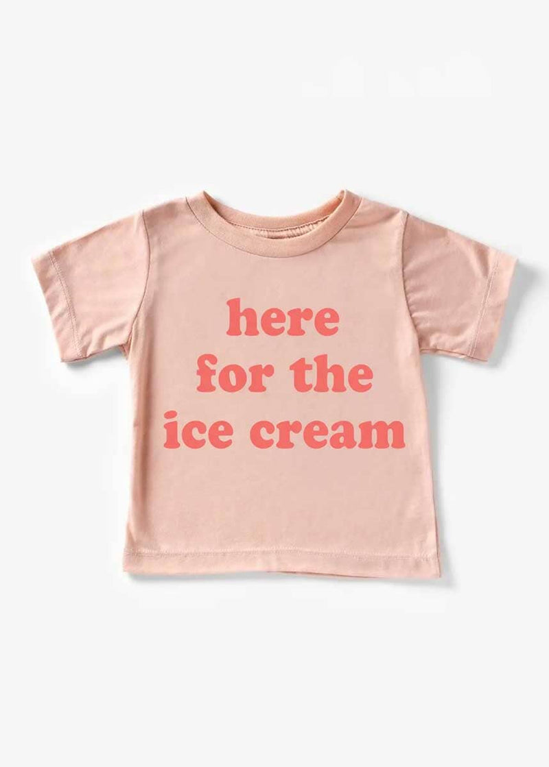 Here For The Ice Cream Toddler Tee - Peach