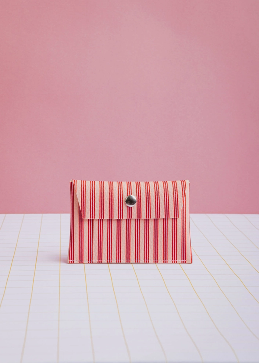 Coral Red Stripes Wallet