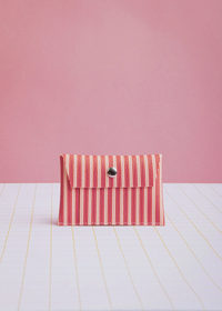 Coral Red Stripes Wallet