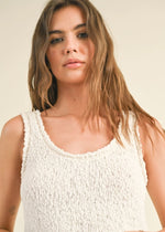 Gia Textured Knit Crop Top - White