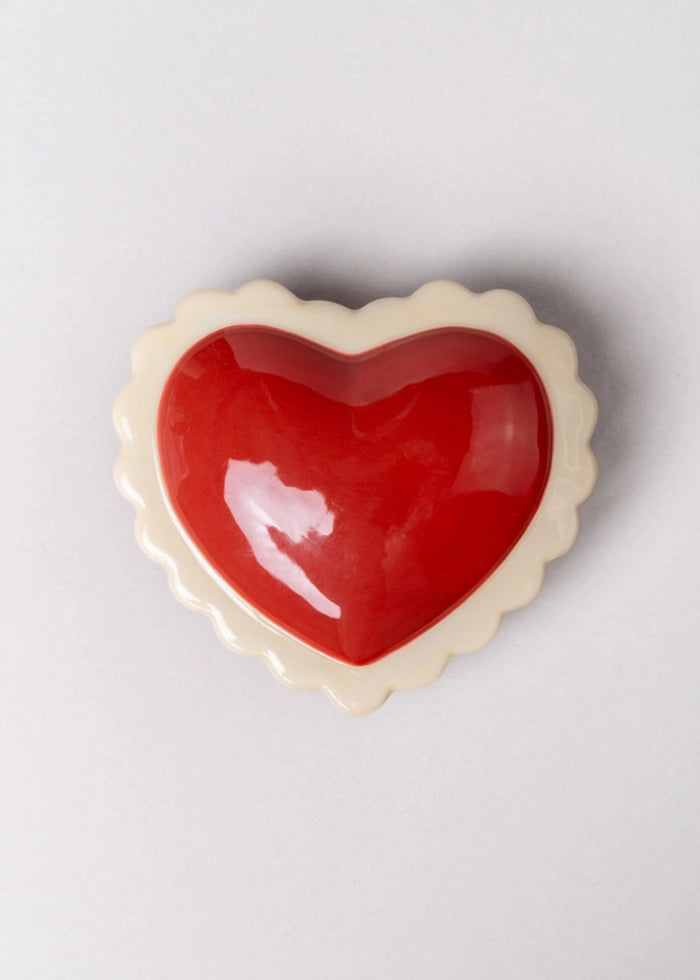 Ceramic Heart Trinket Box