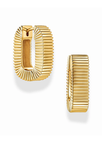 Elly Fluted Hoops - Gold