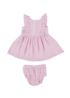 Eyelet Edged Dress & Bloomers - Ballet Solid Muslin