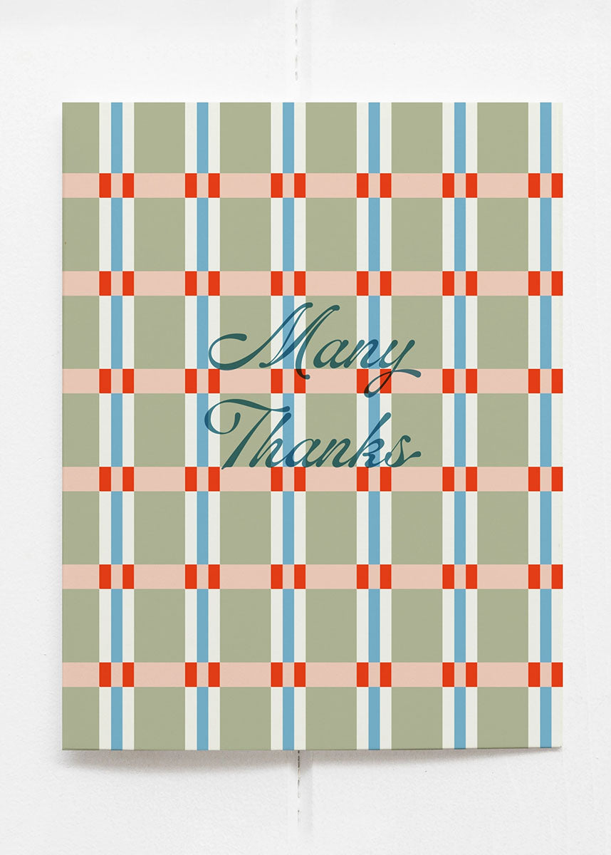 Many Thanks Card - Blue
