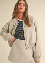 Mel Semi-Casual Bomber Jacket - Oatmeal