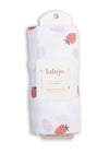 Large Muslin Swaddle Blanket - Strawberries