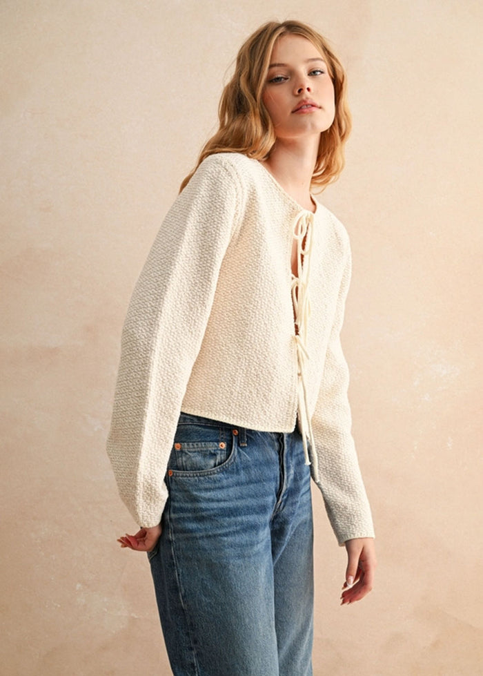 Mira Tie-Front Top - Cream