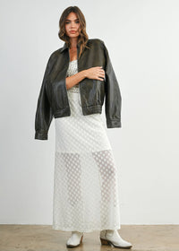 Delia Faux Leather Zip Jacket - Dark Olive