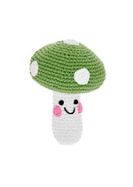 Friendly Plush Mushroom Rattle - Green