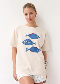 Fish Graphic Tee - Dove