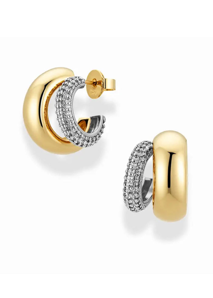 Conrad Pave Hoops - Mixed Metal