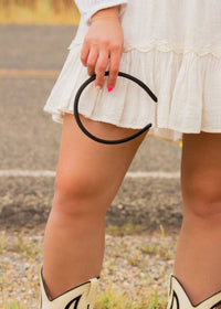 Thin Satin Headband - Black