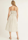 Suzanne Plaid Bows Midi Dress - White Multi