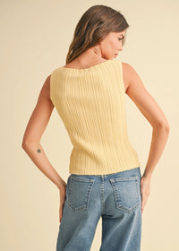 Sabine Ribbed Tank - Custard
