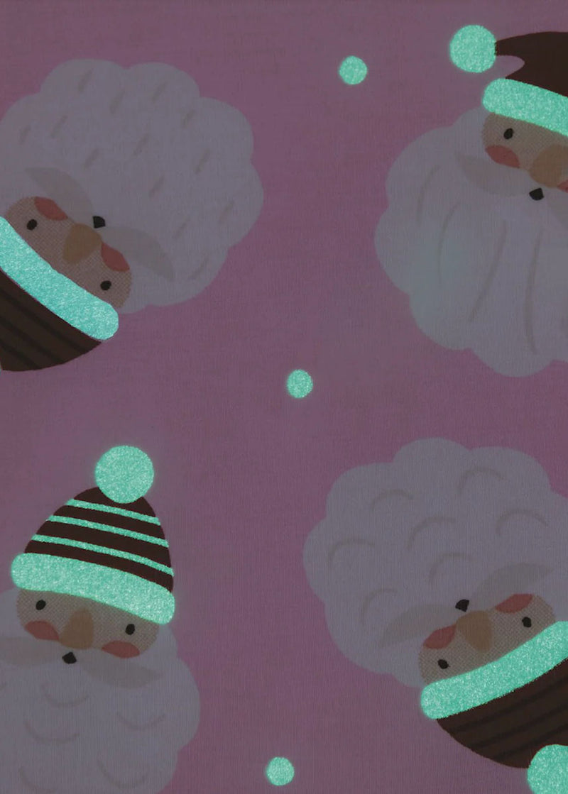 Santa Glow Footies - Pink