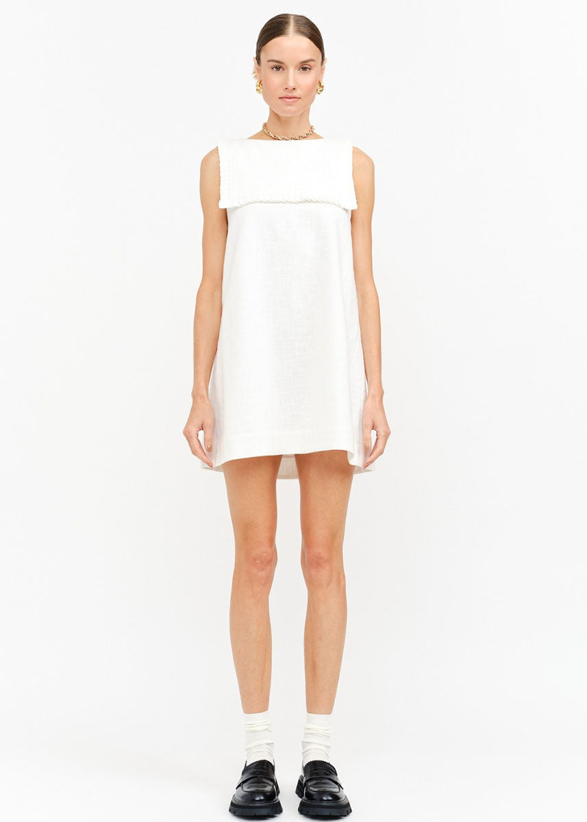 Harper Linen Mini Dress - Off White