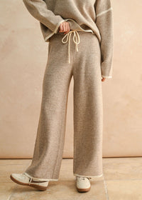 Pepper Wide Leg Knit Pant - Mocha