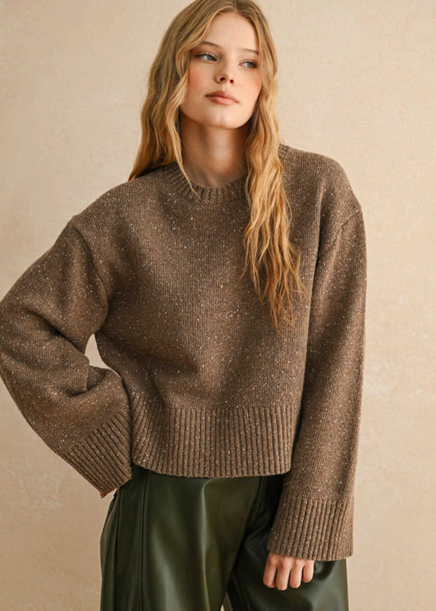 Maxine Speckled Sweater - Brown