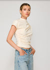 Archer Draped Top - Cream