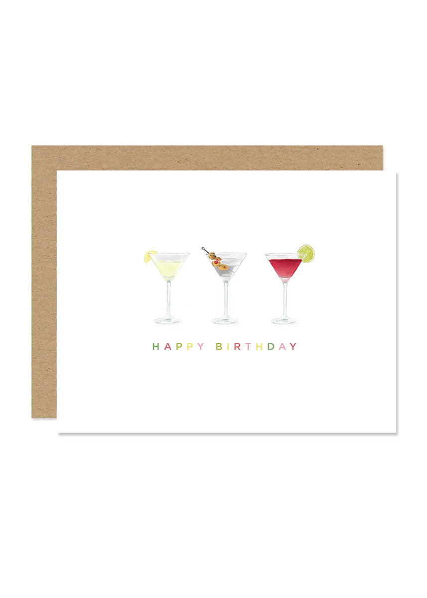Three Martini Birthday Card