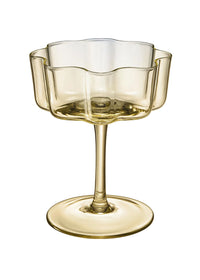 Bright Flower Wave Coupe Cocktail Glass
