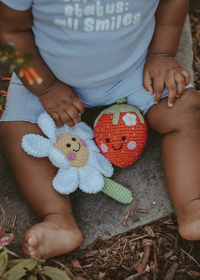 Friendly Plush Strawberry Rattle