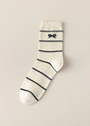 Preppy Bow Print Socks - Stripes