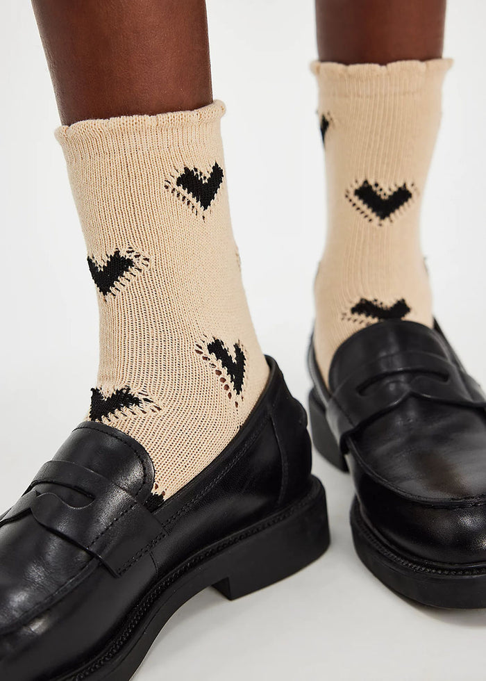 Cupids Bow Socks - Brown