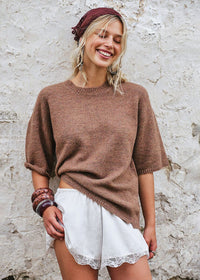 Margot Sweater Tee - Brownie Melange