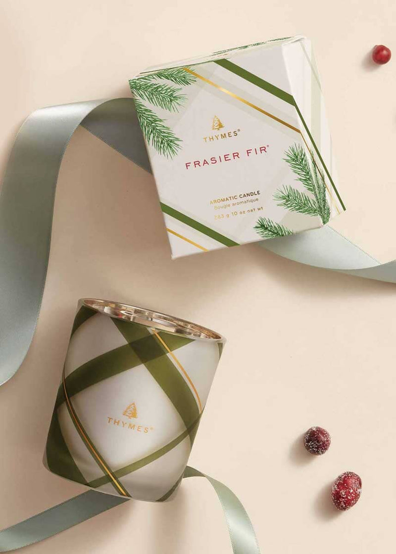 Frasier Fir Frosted Plaid Votive Candle - 2oz