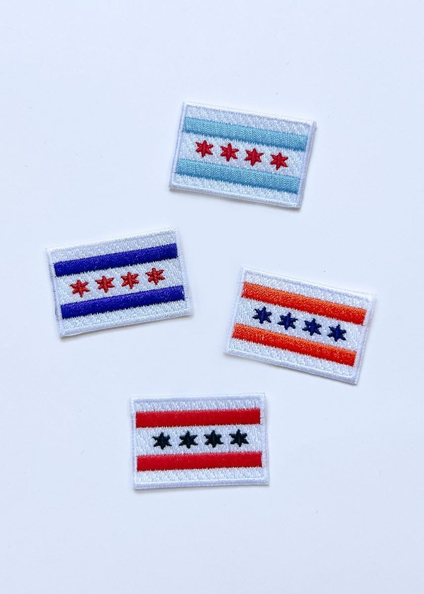Chicago Flag Patch - Black & Red
