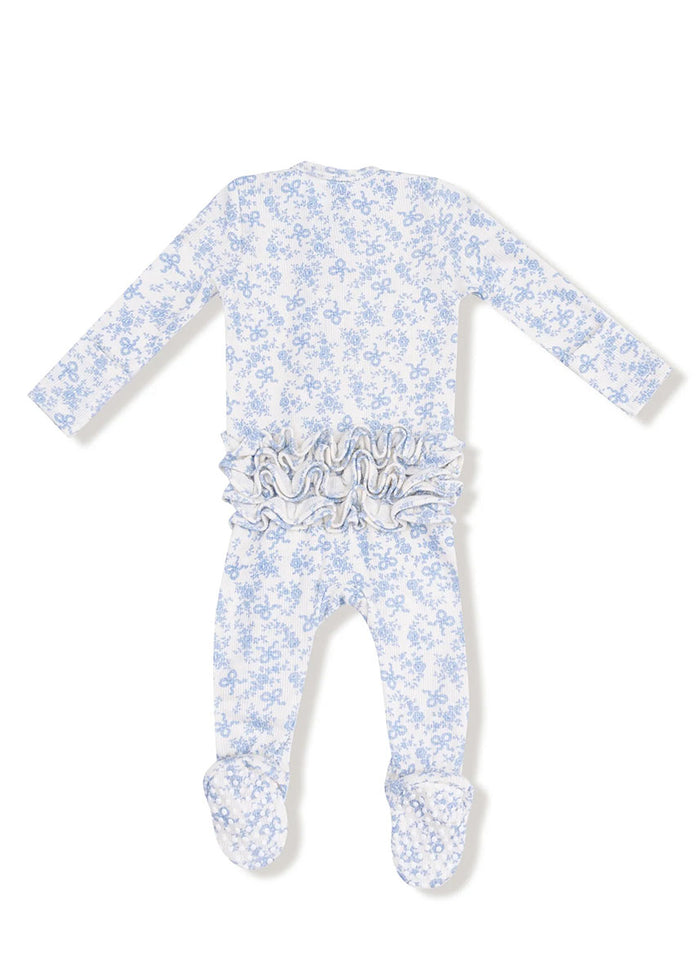 2-Way Ruffle Zipper Footie - Romi Floral