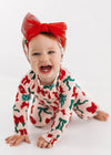 Christmas Bows Zipper Romper