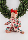 Christmas Bows Zipper Romper