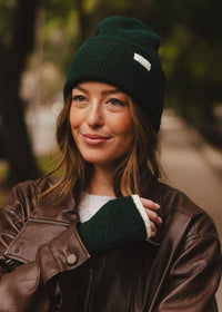 MAD HTR Wrist Warmers - Green & Ivory