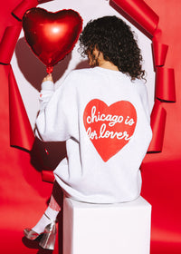 Chicago is For Lovers Crewneck Sweatshirt - Heather Grey