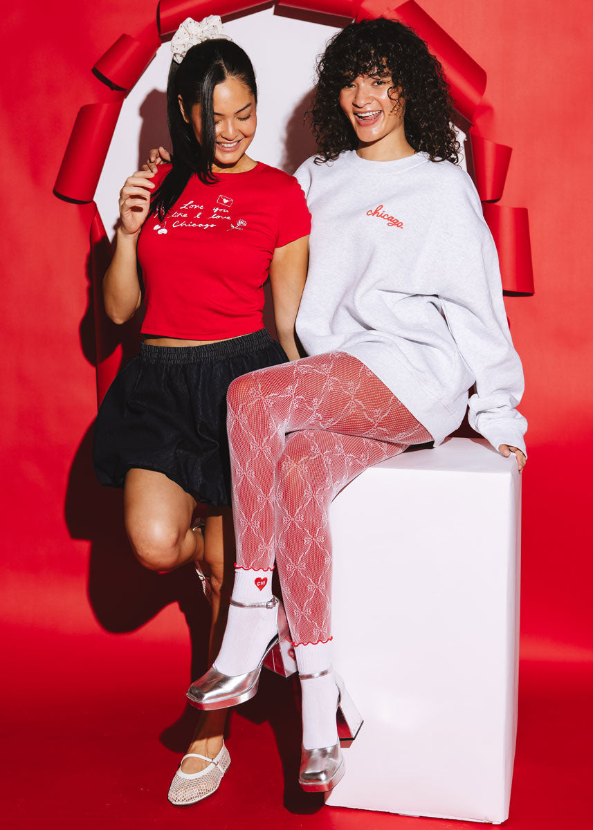 Chicago is For Lovers Crewneck Sweatshirt - Heather Grey