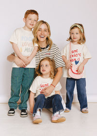 Landon Striped Tee - Natural Navy