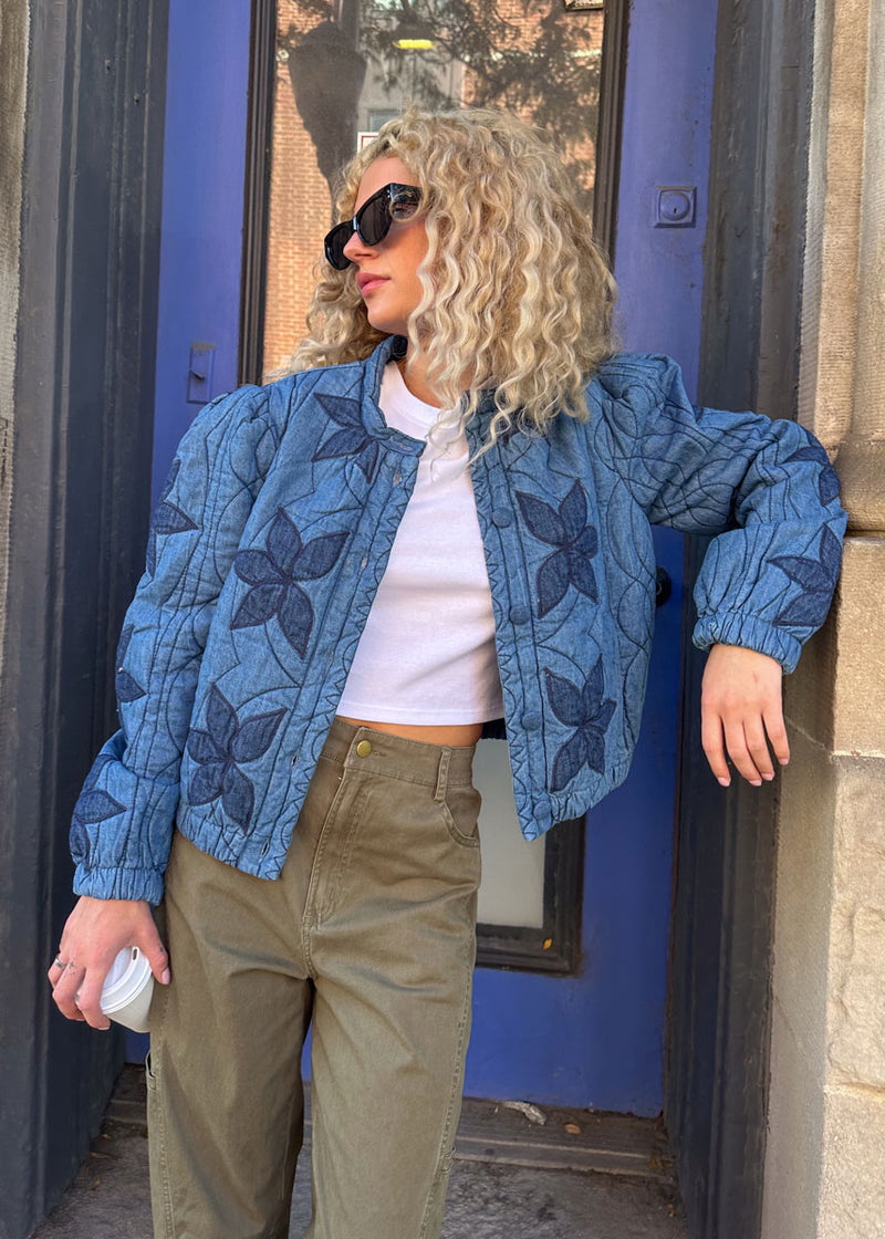 Quinn Quilted Jacket - Indigo Combo