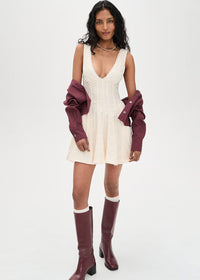 Can't Help It Mini Dress - Champagne Sugar Comb