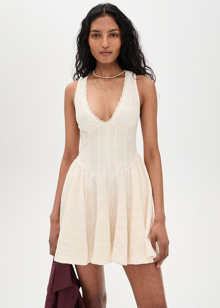 Can't Help It Mini Dress - Champagne Sugar Comb