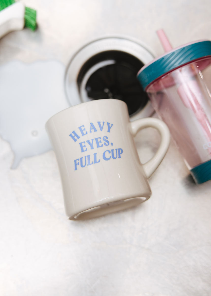 Heavy Eyes, Full Cup Diner Mug