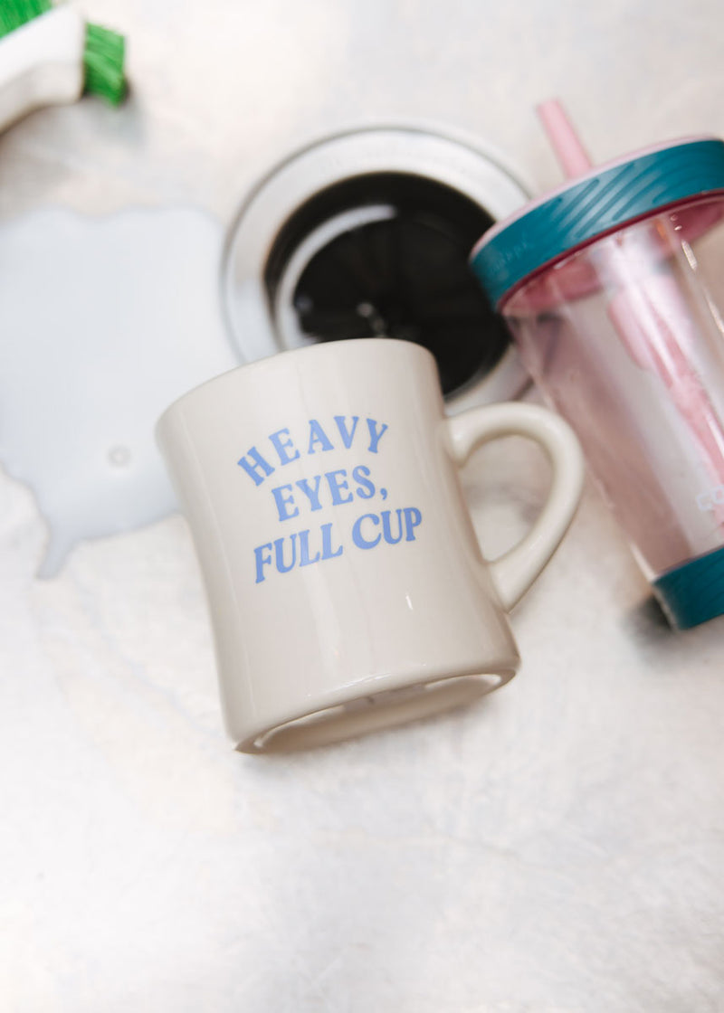 Heavy Eyes, Full Cup Diner Mug