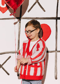 Big Top Striped Cardigan - Red & Lavender