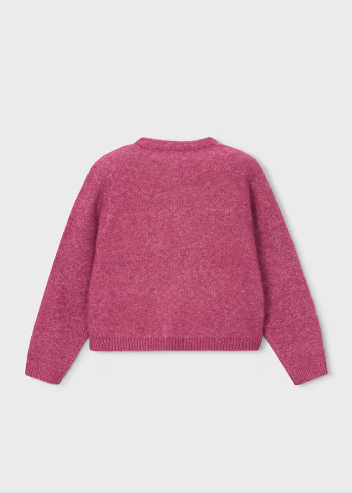 Bow Detail Knit Cardigan - Petal