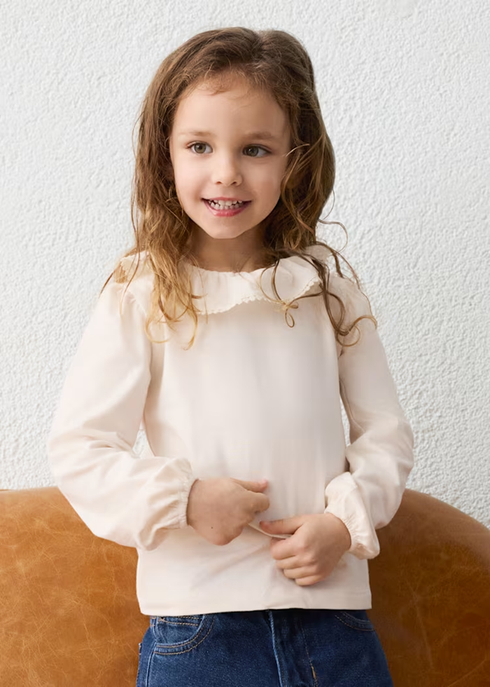 Joan Ruffled Neckline Top - Soy