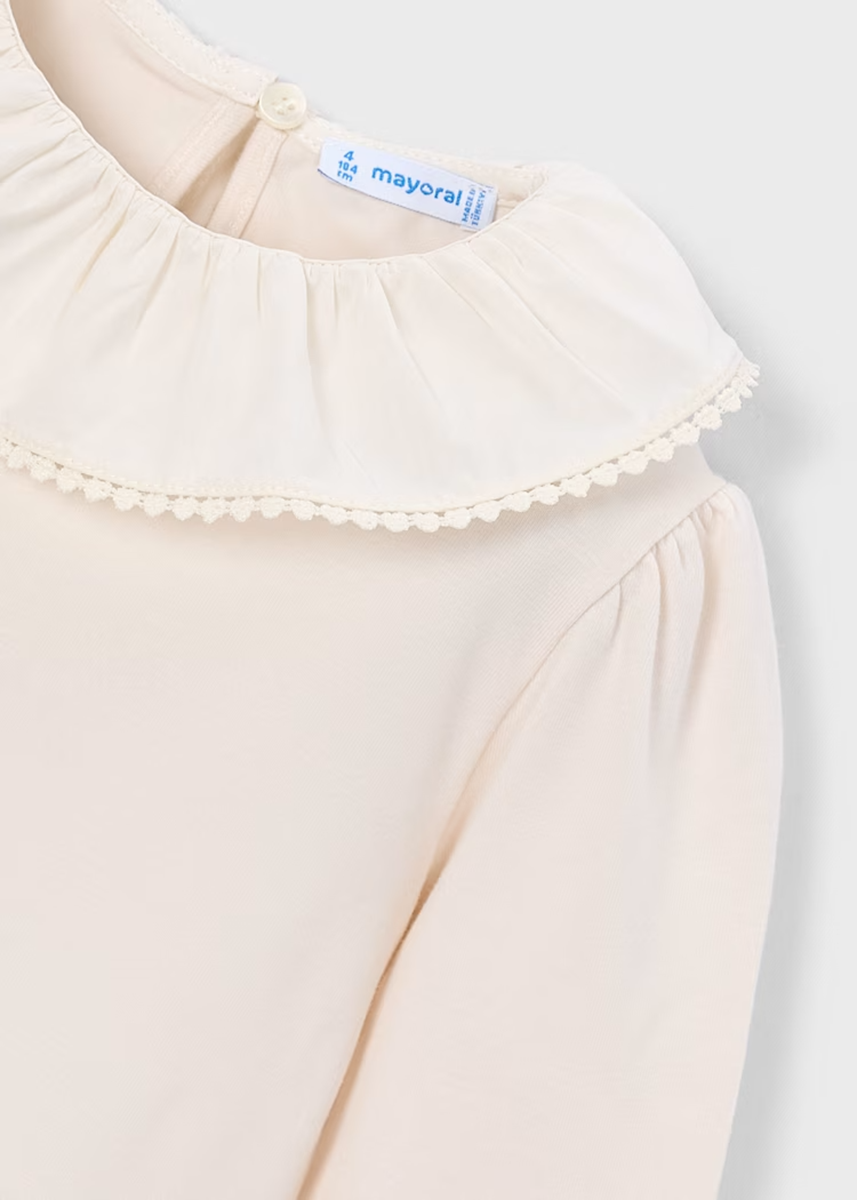 Joan Ruffled Neckline Top - Soy